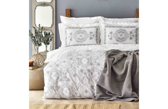 Bed linen set with plaid Karaca Home - Arlen gri gray euro