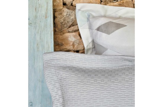 Набор постельное белье с покрывалом + плед Karaca Home - Lauro gri серый евро