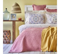 Bed linen set with bedspread + plaid Karaca Home - Bonbon pembe pink euro (8)