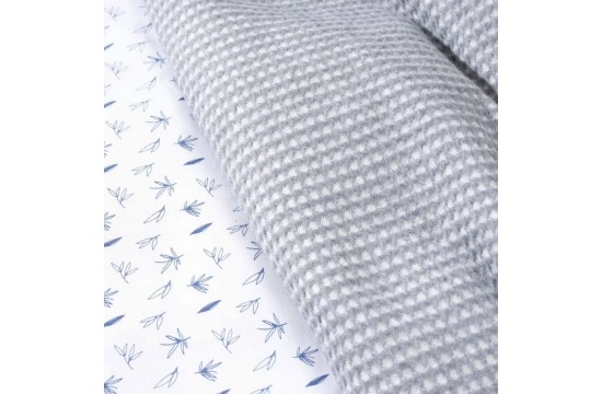 Набор постельное белье с пледом Karaca Home - Bambu gri серый евро