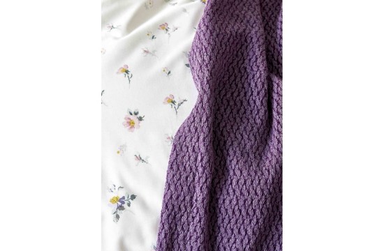 Набор постельное белье с пледом Karaca Home - Fertile lila 2020-1 лиловый евро