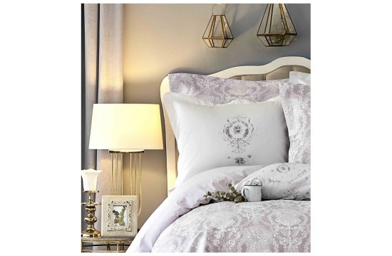 Набор постельное белье с покрывалом Karaca Home - Quatre delux murdum фиолетовый евро