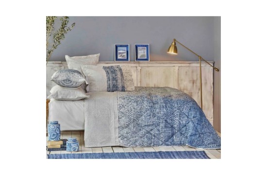 Bedding set with duvet Karaca Home - Marea mavi blue euro
