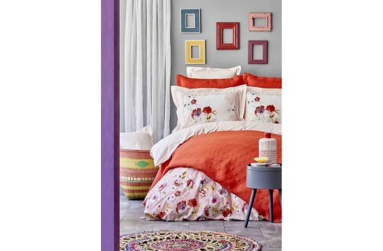 Bedding set with bedspread Karaca Home - Elia pembe 2020-1 pink euro