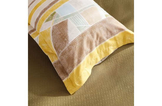 Набор постельное белье с покрывалом Karaca Home - Lena haki хаки евро