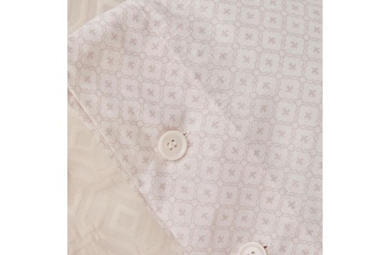 Набор постельное белье с покрывалом + плед Karaca Home - Infinity New pudra пудра евро (8)