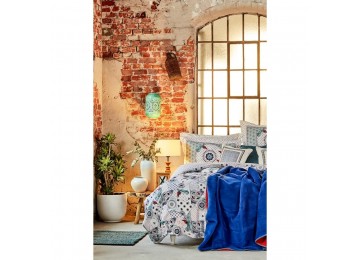Bedding set with bedspread Karaca Home - Aybala bordo 2020-2 burgundy euro