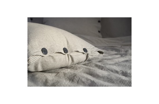 Bed linen Lotus Home Washed cotton - Pinstripe anthracite family
