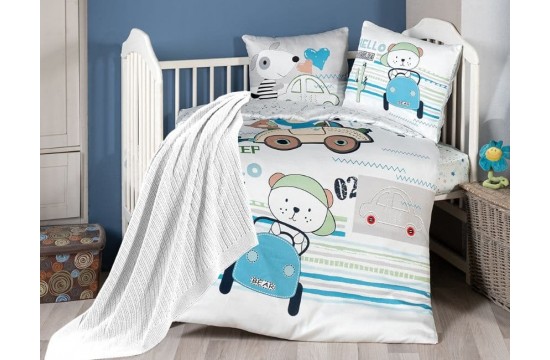 Комплект постельного белья для новорожденных First Choice - Joyce Бамбук +Плед вязаный