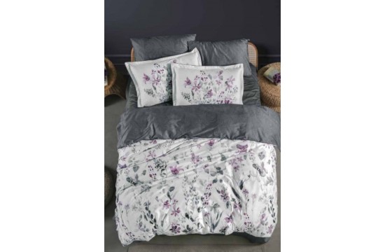 Euro bed linen La Romano Delcina Gray Satin Premium