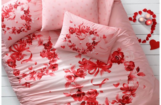 Turkish bed linen euro TAC Roses ranforce+glow in the dark