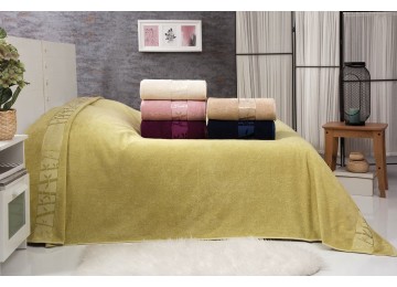 Terry bamboo blanket/bed sheet Belizza Olive 200×220 cm Turkey