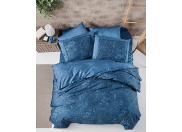 Euro bed linen La Romano Theron Blue Satin Premium