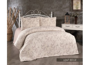 Single bed set Belizza - Leaf Beige Flannel
