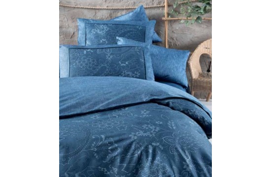 Euro bed linen La Romano Theron Blue Satin Premium