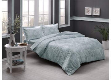 TAC Lucca Mint single bed set satin / fitted sheet