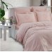 Euro bed linen Dantela Vita Nira pudra Satin with lace and pique coverlet