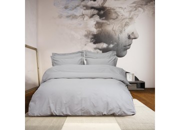 Двоспальний Євро комплект Lotus Home Dakota Light Grey Сатин