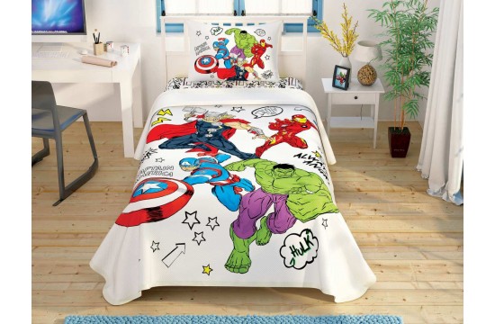 TAC Avengers single bed with pique cover / fitted sheet Türkiye
