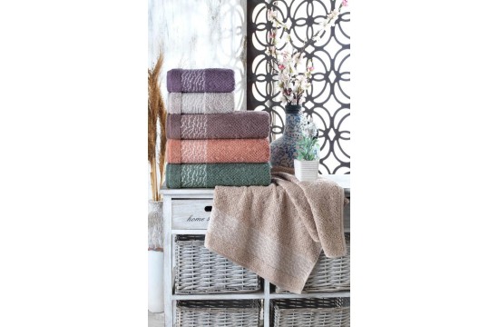 Set of cotton jacquard towels Sikel Mahzen 70x140cm (6 pieces) Turkey