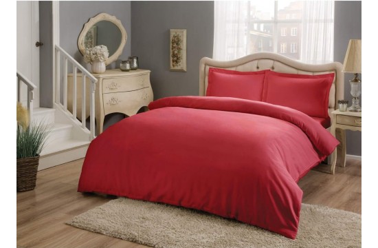 Turkish bed linen Euro TAC Basic Red Satin