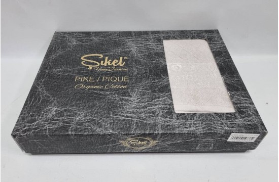 Sikel Lilyum Plum fringed jacquard bedspread/sheet 200×220 cm
