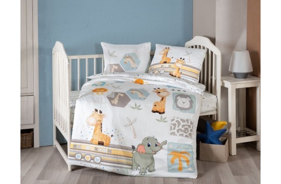 Комплект постельного белья для новорожденных First Choice - Safari Бамбук +Плед вязаный