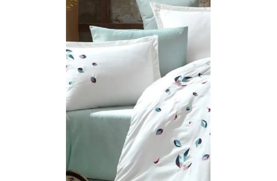 Turkish bed linen euro Dantela Vita Melodi satin with embroidery