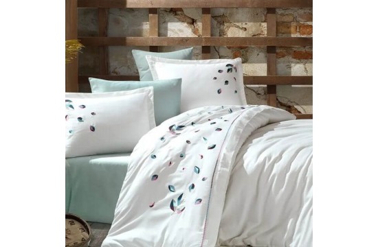 Turkish bed linen euro Dantela Vita Melodi satin with embroidery