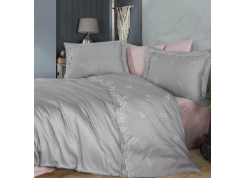 Turkish bed linen euro Dantela Vita Acelya satin with lace
