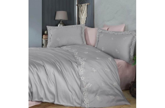 Turkish bed linen euro Dantela Vita Acelya satin with lace