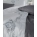 Турецкое постельное белье евро Dantela Vita Gozde Antracit сатин с вышивкой