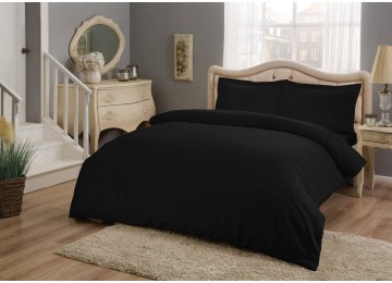Turkish bed linen Euro TAC Basic Black Satin