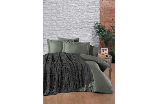 Turkish euro set with knitted cover First Choice Tango anthracite Satin