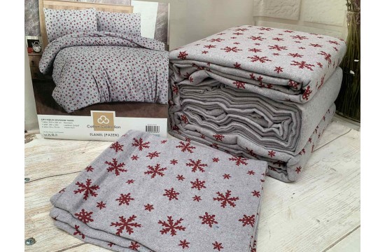 Double euro set Cotton Collection Kar Red Flannel