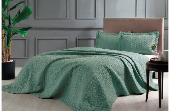 Quilted bedspread TAC Glory Green 180x260cm + pillowcase 50x70cm