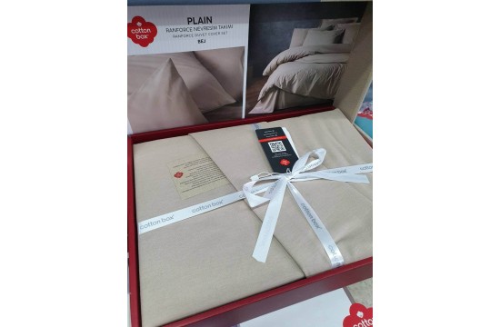 Euro bed linen Cottonbox - Plain Beige Ranfors