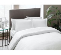 Turkish bed linen euro TAC Harvey White Satin-Delux with embroidery