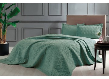 Quilted bedspread TAC Glory Green 180x260cm + pillowcase 50x70cm