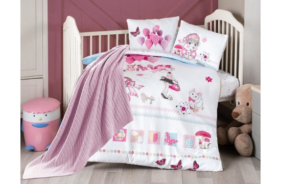 Bedding set for newborns First Choice - Lunda Bamboo + Knitted blanket