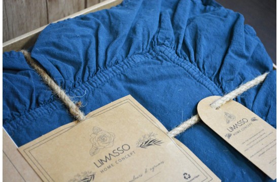 Двуспальный евро комплект Limasso Exclusive Stonewashed Dress Blue вареный хлопок