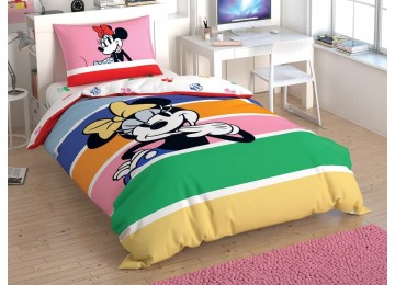 Подростковый комплект Disney TAC Minnie Mouse Rainbow ранфорс / простынь на резинке