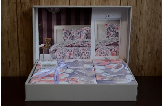 Single bed set First Choice Homesko Jolly Ekru Ranfors / fitted sheet