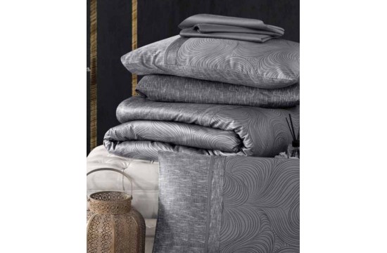 Euro bed linen La Romano Nesy Gray Satin Premium