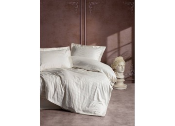 Euro bed linen Cottonbox Stripe Ecru Satin-Stripe