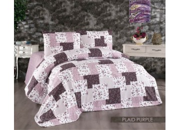 Двоспальний Євро комплект Belizza - Plaid Purple Фланель