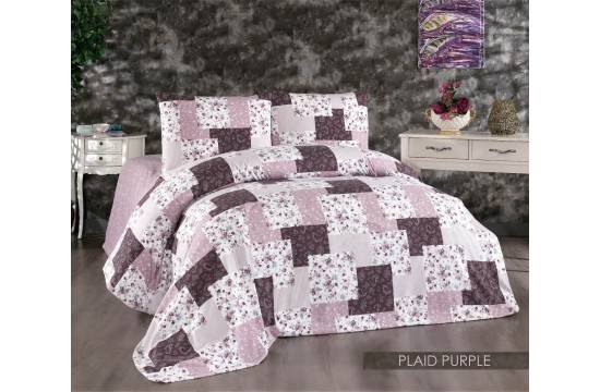 Double Euro set Belizza - Plaid Purple Flannel