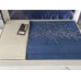 Euro bed set Dantela Vita - Aspin Blue Sateen with Türkiye embroidery