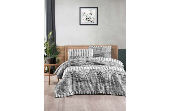 Euro double set Cotton Collection Rond Gray Flannel