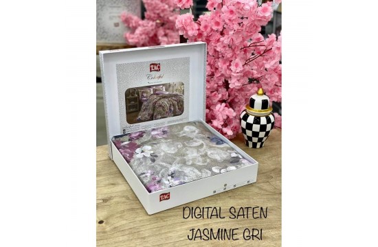 Односпальный комплект TAC Jasmine Сатин-Digital Турция